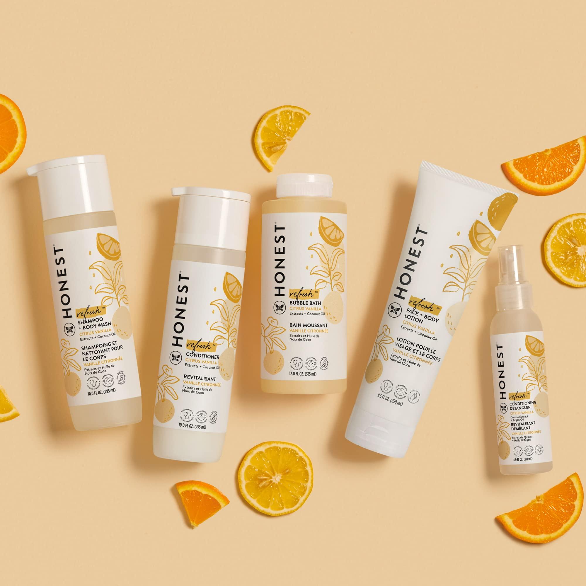 The Honest Company The Honest Company Conditioning Hair Detangler 3-Pack | Leave-in Conditioner + Fortifying Spray | Tear-free, Cruelty-Free, Hypoallergenic | Citrus Vanilla Refresh, 4 fl oz each (pack of 3)