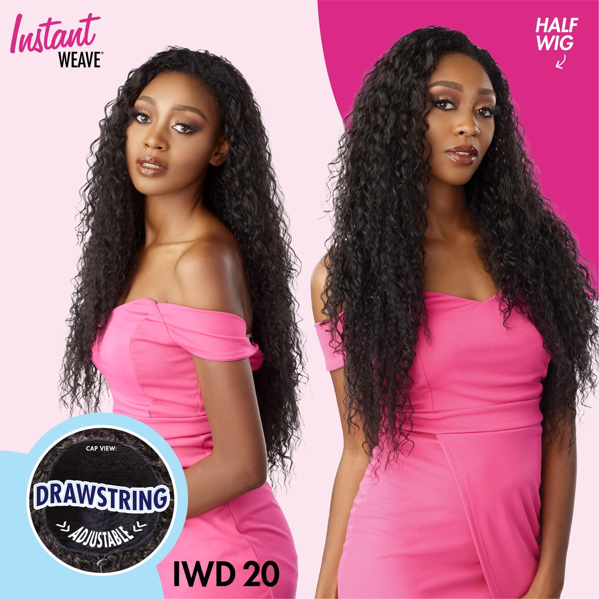 Sensationnel Sensationnel Instant weave half wig - 20 synthetic blendwig adjustable drawstring for seamless hair blending (1B OFFBLACK)