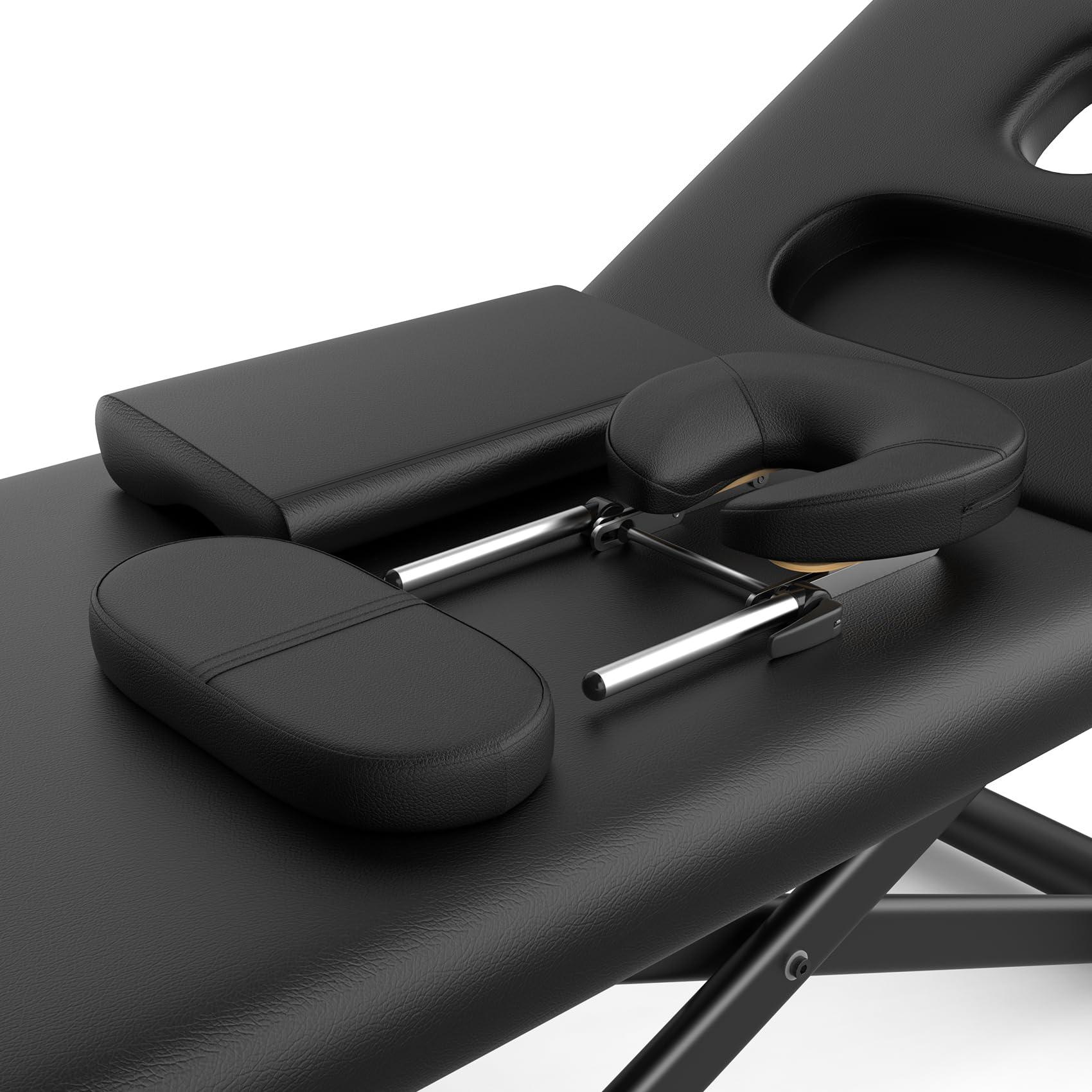 Fulocseny Electric Massage Bed with Adjustable Height and Backrest, Electric Massage Table for Treatment, Physical Therapy and Spa Facial Bed, 2 Motor, Hydraulic Equipment, Remote Control, 32 W x 75 L, Black