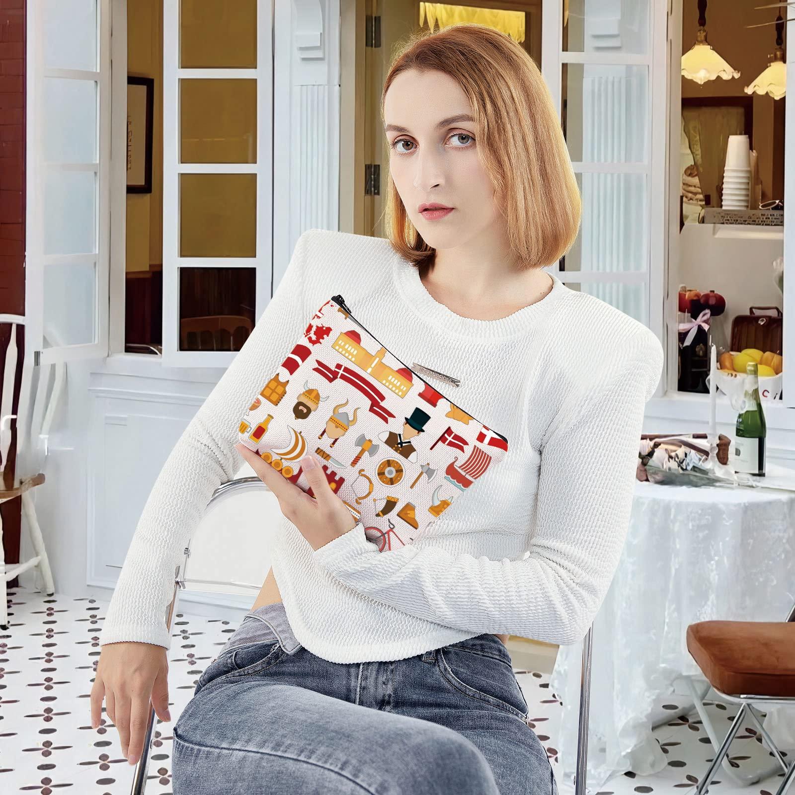 LEVLO LEVLO Denmark Travel Culture Gift Danish Theme Travel Pouch Bag Europe Denmark Landmarks Gift Denmark Souvenir Gift (Denmark)