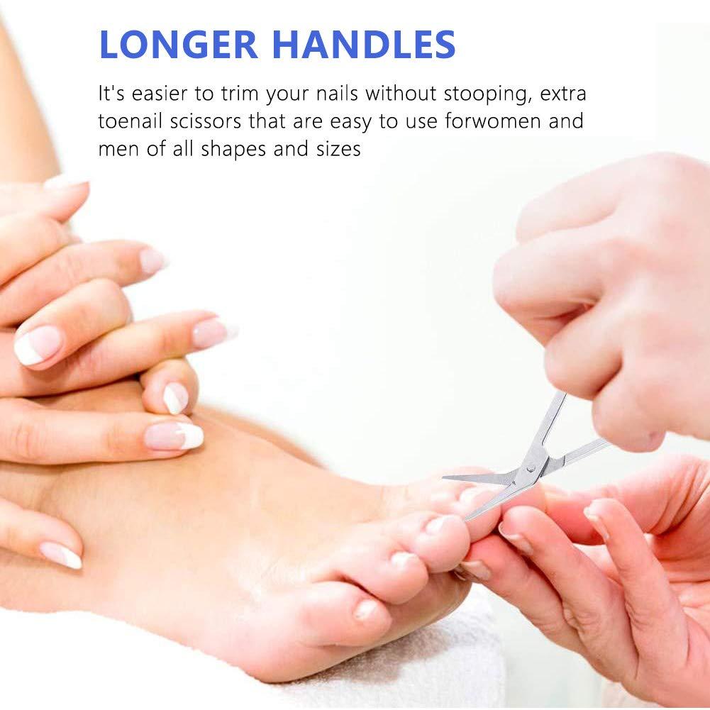 Yinhing Toenail Scissors,Long Handled Toenail Scissors Clippers For Thick Toe Nails Handle Unique Design Ergonomic Cuticle Scissor Ingrown Toenail File