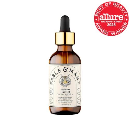 Fable and Mane Fable and Mane Hair Oil - HoliRoots Strengthening Serum for Damaged, Frizzy Hair with Ashwagandha, Castor Oil & Scalp Treatment - 1.8FL oz