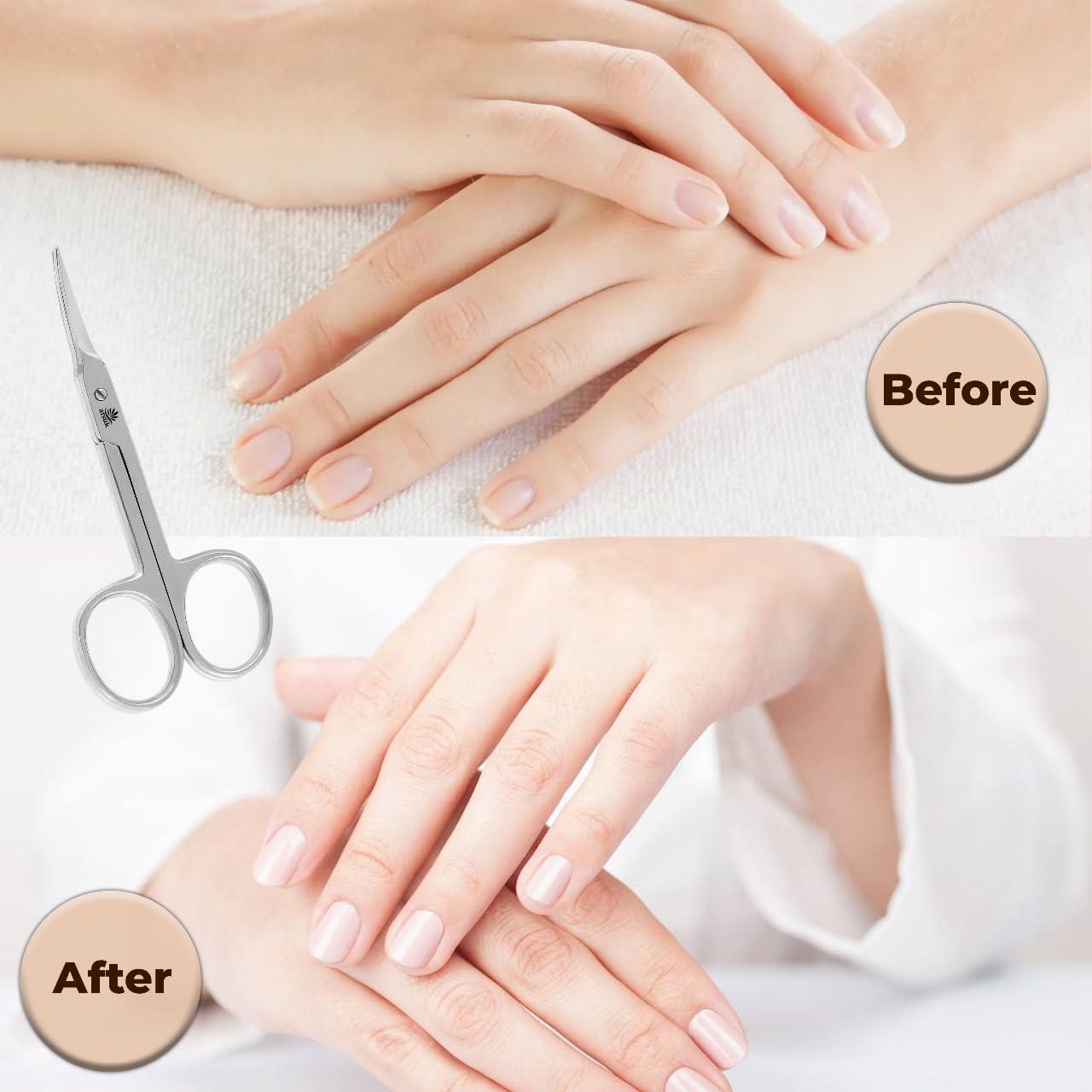 ARSUK ARSUK Cuticle Scissors Extra Fine Curved- Professional Manicure Scissors for Women Men Nails, Cuticles, Hang Nail- Sharp Thin Stainless Steel 3.75\" Long Right & Left Handed Tijera Para Cortar Cuticula