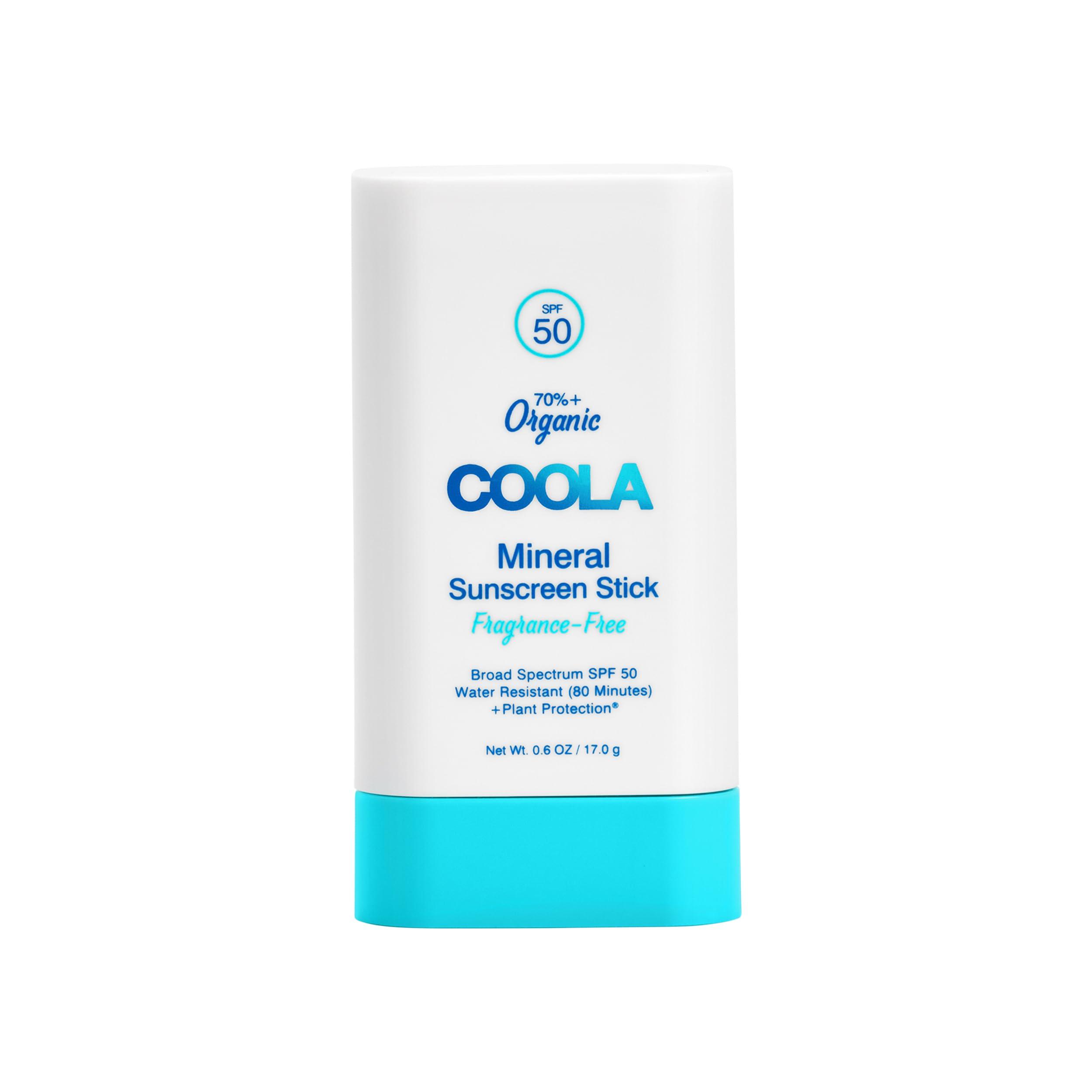 Coola COOLA Organic Mineral Sunscreen SPF 50 Sunblock Stick, Dermatologist Tested Skin Care For Daily Protection, Vegan And Gluten Free, 0.6 Oz