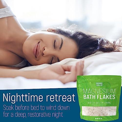 Magnum Solace Magnesium Flakes for Bath - Magnesium Chloride Flakes - Dead Sea Salts for Soaking, 3 LBS