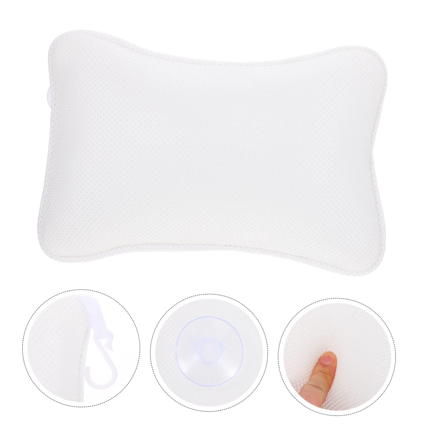 Housoutil Housoutil 3 Pcs Bathtub Suction Cup Headrest Bath Cushion Bath Accessories Inflatable Pool Portable Bath Pillows for Tub Bath Pillow for Bathtub Support Neck Mattress White Polyester Mesh