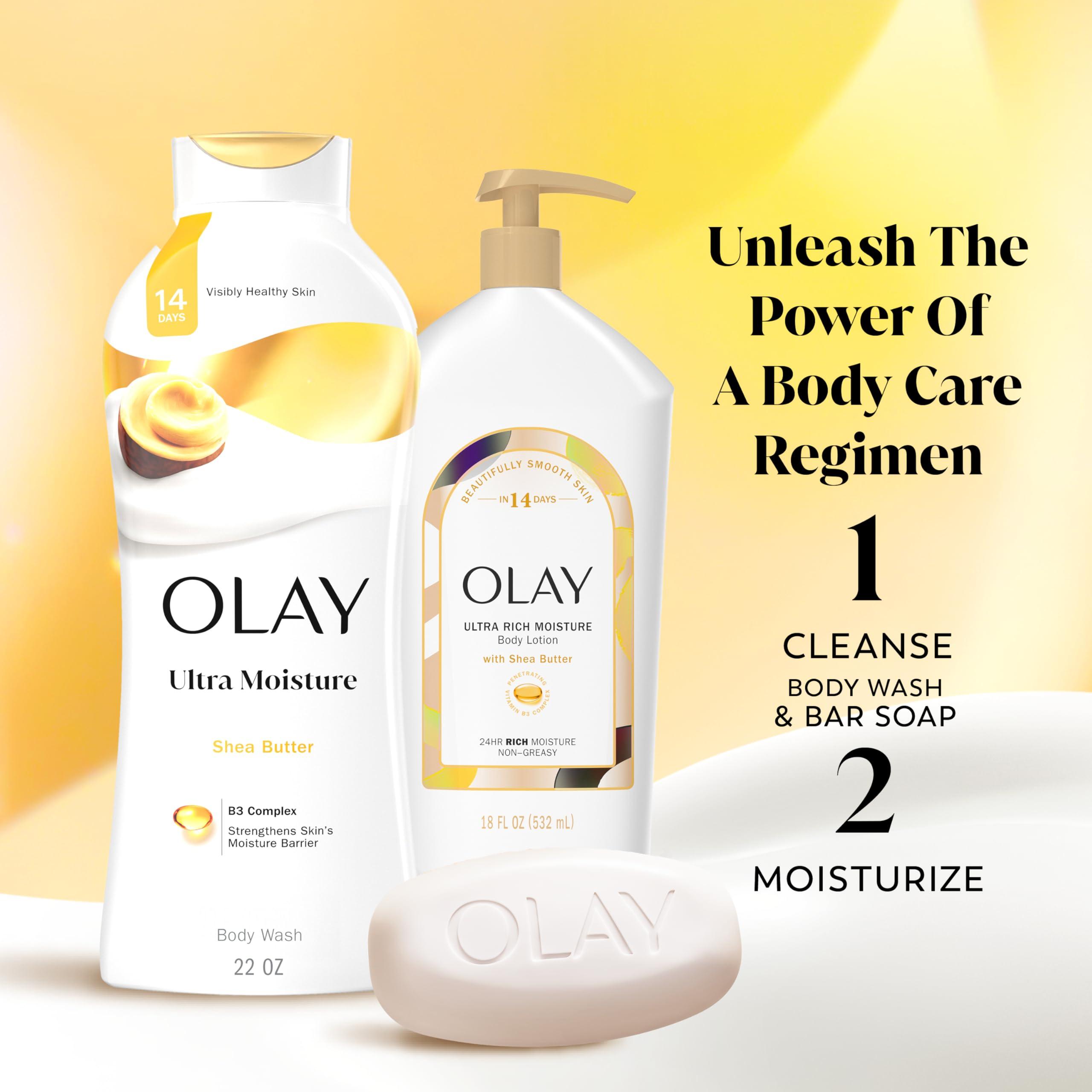 Olay Olay Outlast Ultra Moisture Beauty Soap Bar, 10x More Moisturizers, Nourishing Conditioners, Vitamin B3 Complex, 3.17 oz (Pack of 12)