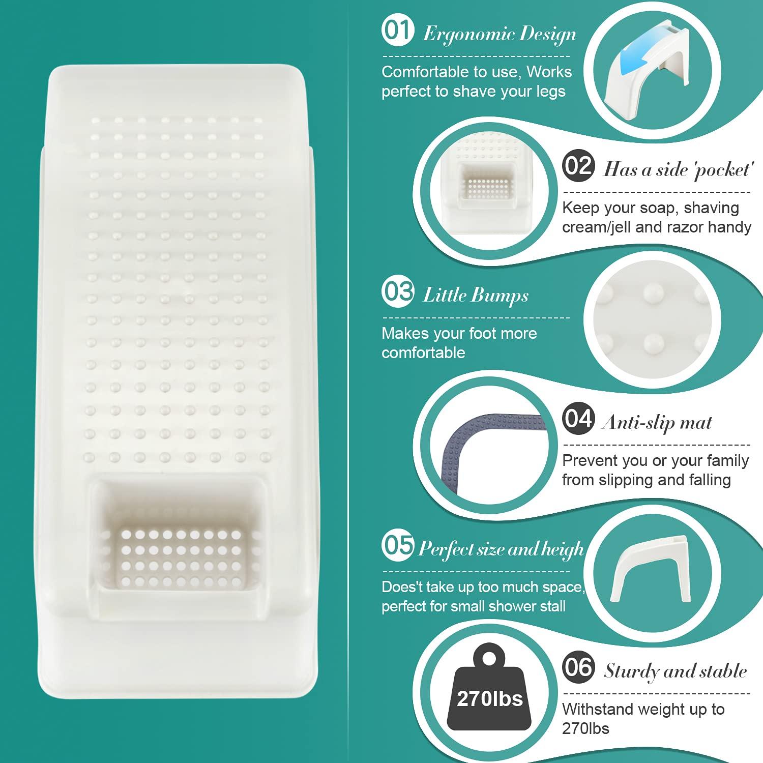 AmazeFan AmazeFan Shower Foot Rest, Shower Foot Stool for Shaving Legs, Pedicure Foot Rest Stand