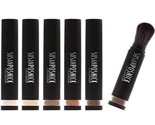Susan Posnick SUSAN POSNICK, COLORFLO: Natural Makeup, Vegan, Cruelty Free, Mineral Powder Foundation & Sun Protection Brush (M12/Chestnut) Refillable - USA