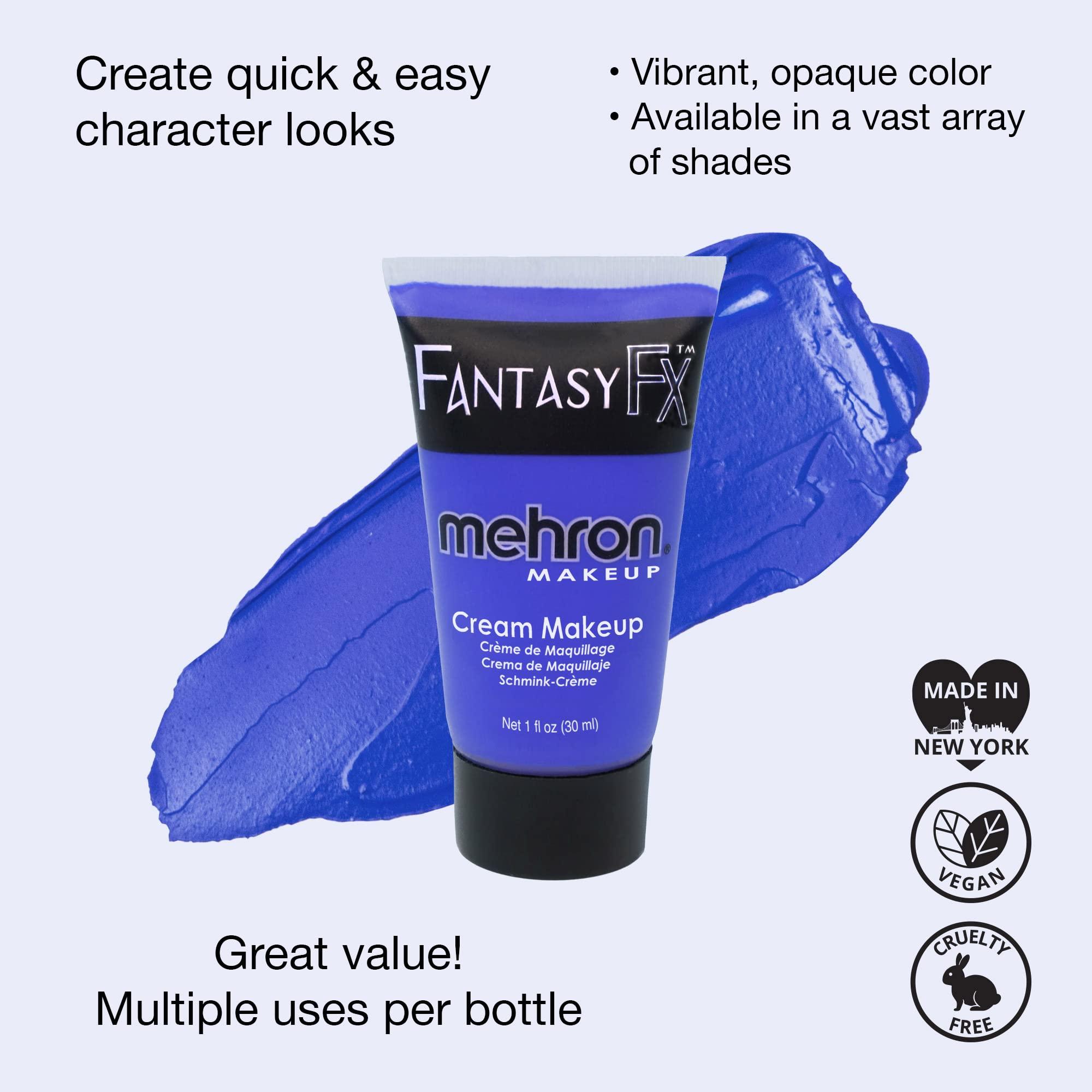 Mehron Mehron Makeup Fantasy FX Cream Makeup | Water Based | Halloween | Blue Face & Body Paint For Adults 1 fl oz (30ml) (Blue)