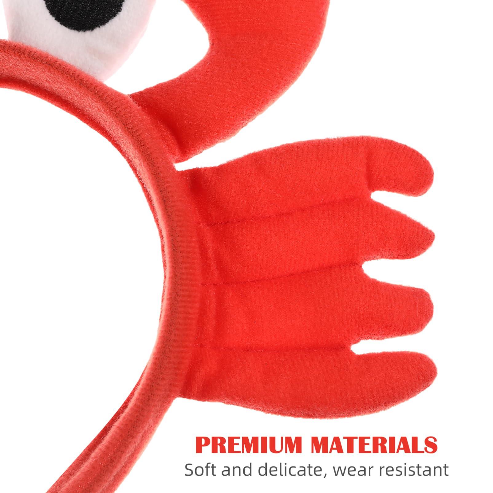 Kisangel Kisangel Crab Eyes Headband Mr Krabs Costume Eyes 2pcs Cute Crab Headband Adult with Eyes and Claws Crab Costume Sea Animal Headbands Crab Headband Fancy Dress