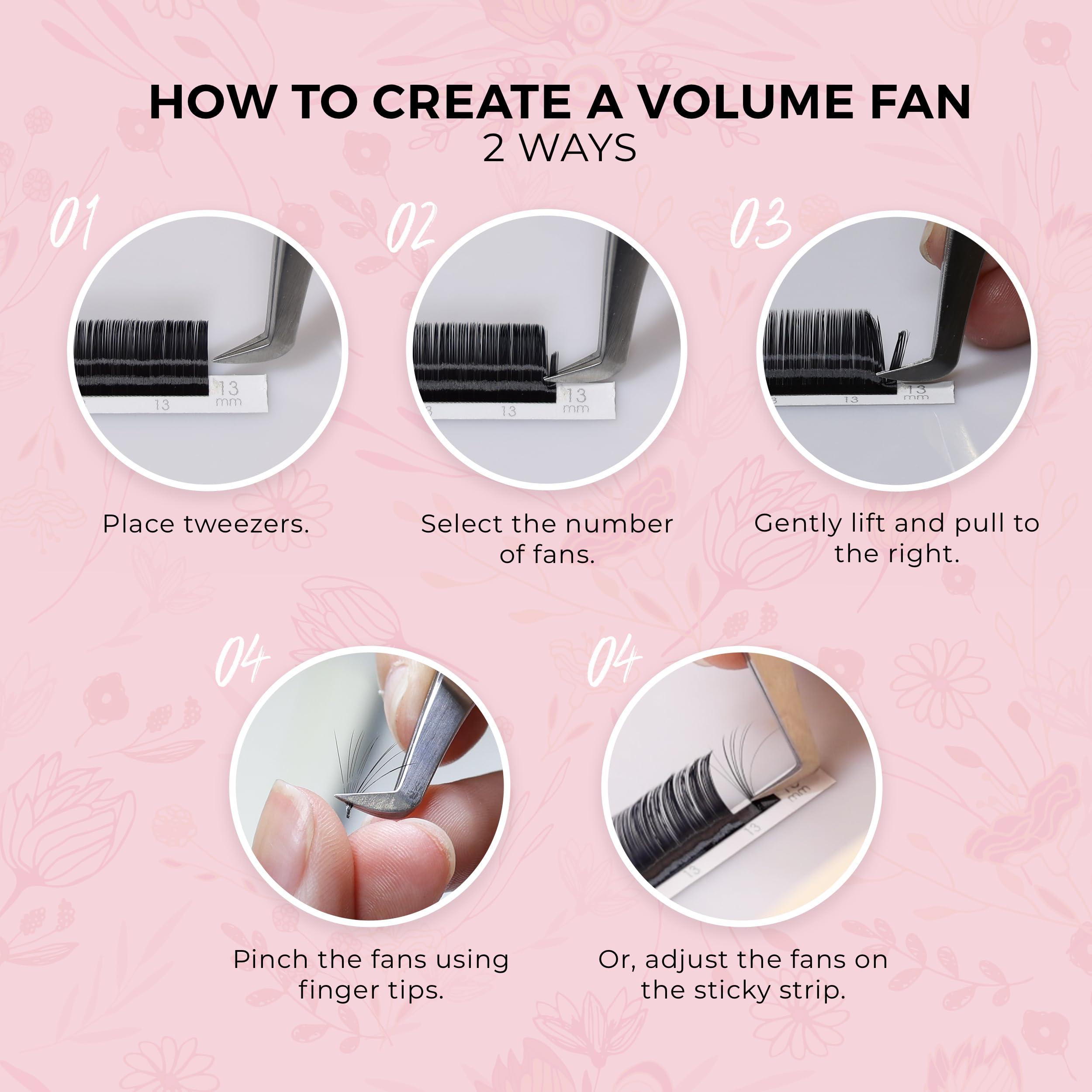 LLBA LLBA Super Mink Eyelashes Extensions - Multi Selections from 0.03 to 0.2, C CC D Curl, 7-15 mm Length Mixed Tray Silk Eyelashes, Individual Eyelash Extensions (0.05 D, 7-15mm)