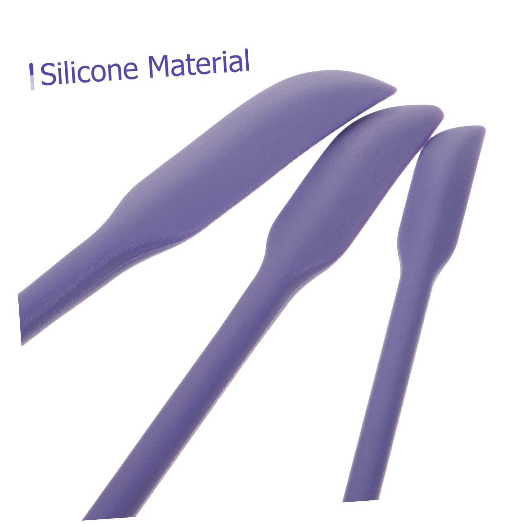 NOLITOY NOLITOY 3pcs Small Tip Scraper Makeup Spatula Double Ended Scraper Rugables Makeup Scraper Double-ended Scraper Skincare Cosmetic Spatulas Mini Reusable Beauty Spatula Violet