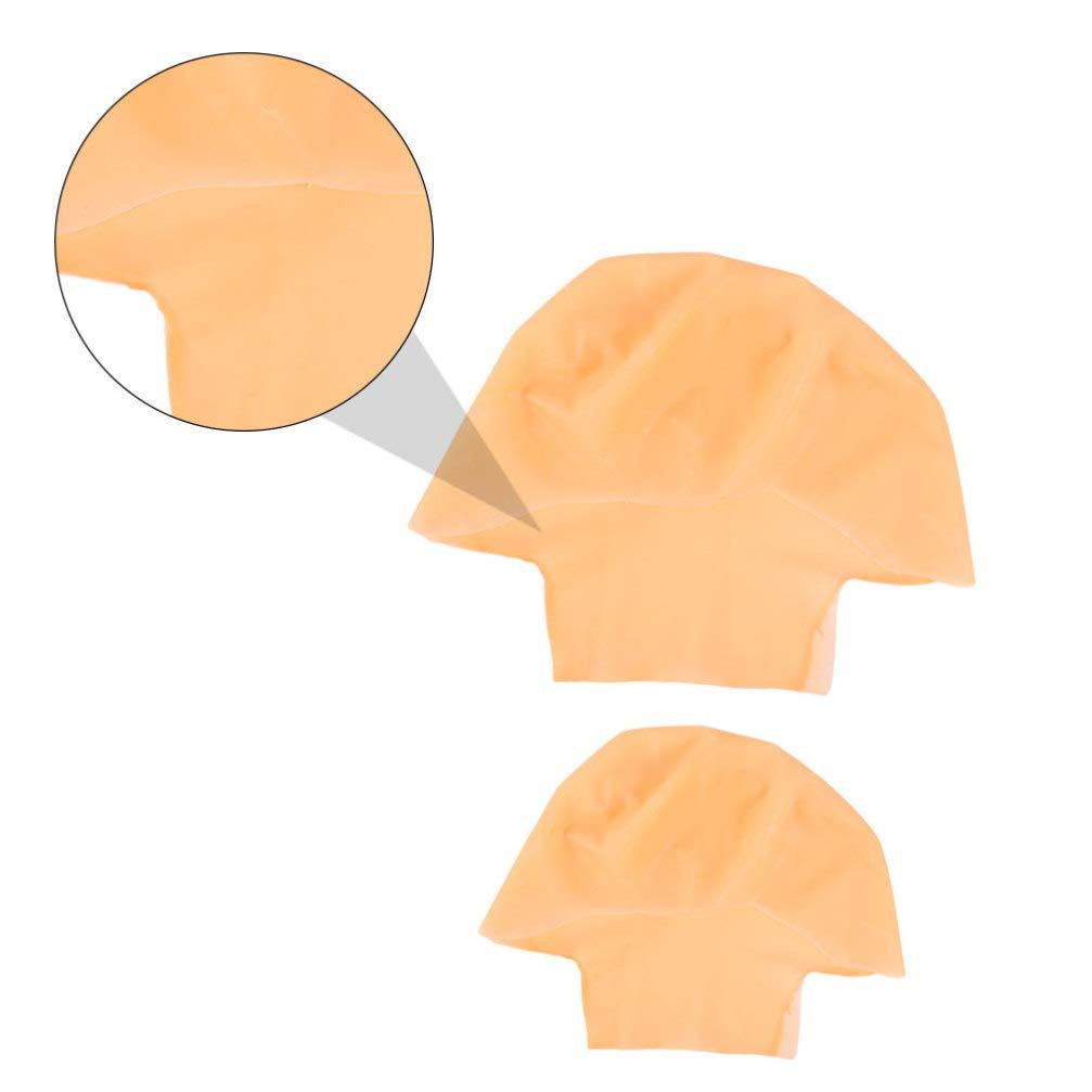 minkissy 2pcs Bald Wig Cap Makeup Latex Bald Caps Unisex Bald Head Wig Cap for Adults Makeup Costume Theme Party Accessory