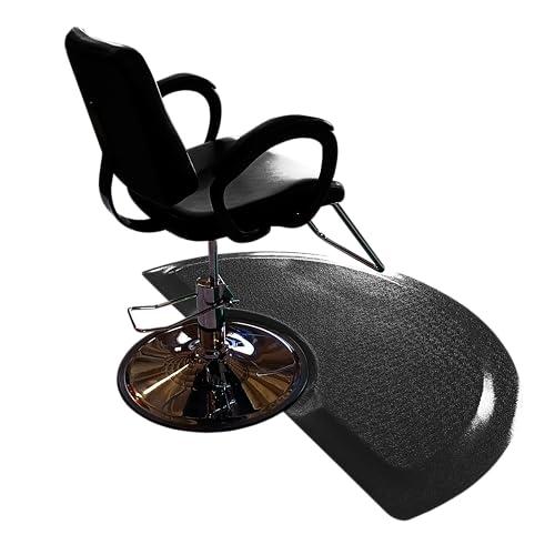 Rhino Mats Rhino Mats-Rhino Hide Salon Mat 3\' x 4\' in Semi-Circle and Rectangle, 1/2\'\' and 7/8\'\' Thick (Black 1/2\'\' Thick, Semi Circle)