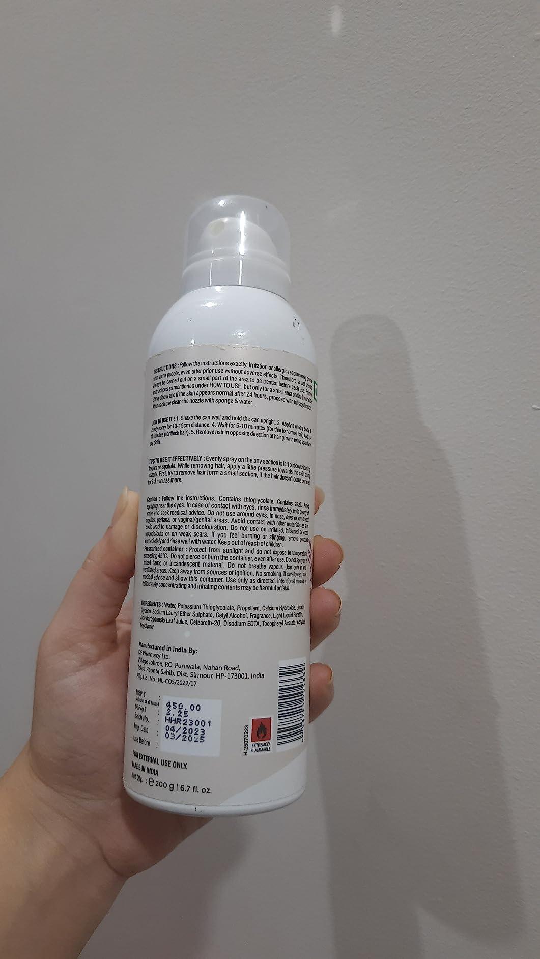 Generic Hair Removal Cream Spray Remove hair instantly,Hair Remover Spray for Arms, Legs & Armpits | Removes Hair in 10 Minutes with Skin Detan, Lavender Flavor -200gm