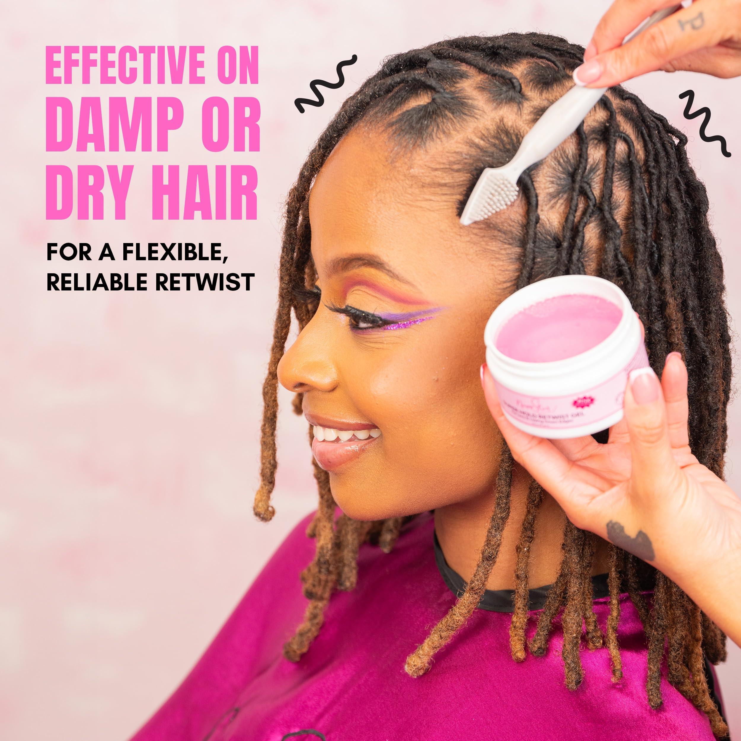 Nappstar NappStar Super Hold Retwist Gel in Pink, Strong Hold for Locs and Edges, Non-Flaking, 16 Fl Oz