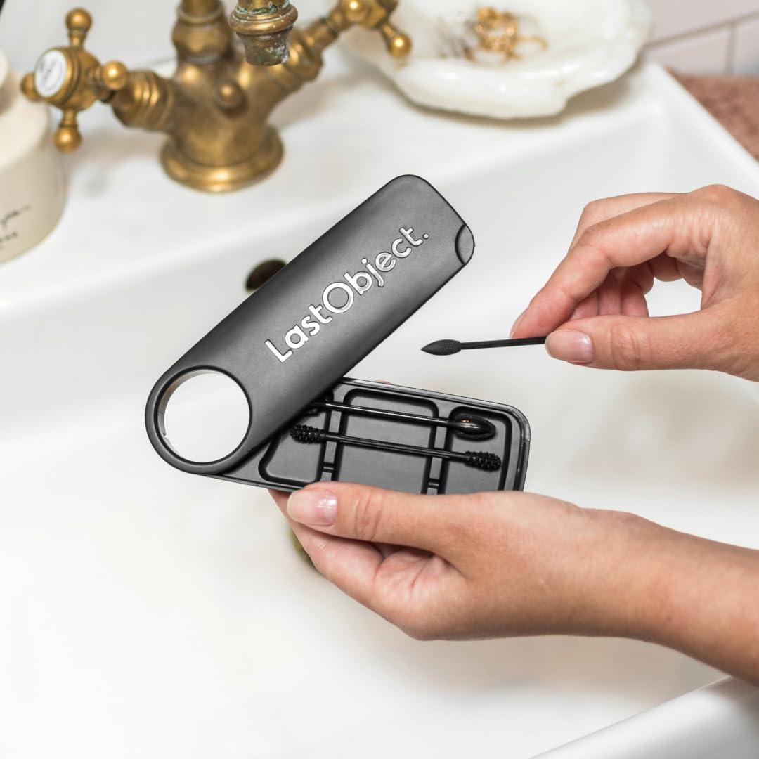 LastSwab LastSwab® Reusable Cotton Swabs for Gentle & Eco-Friendly Beauty Routines - The Sustainable Alternative to Single-Use Q Tips - Zero Waste & Easy to Clean - Comes with a Travel Case Holder with Mirror