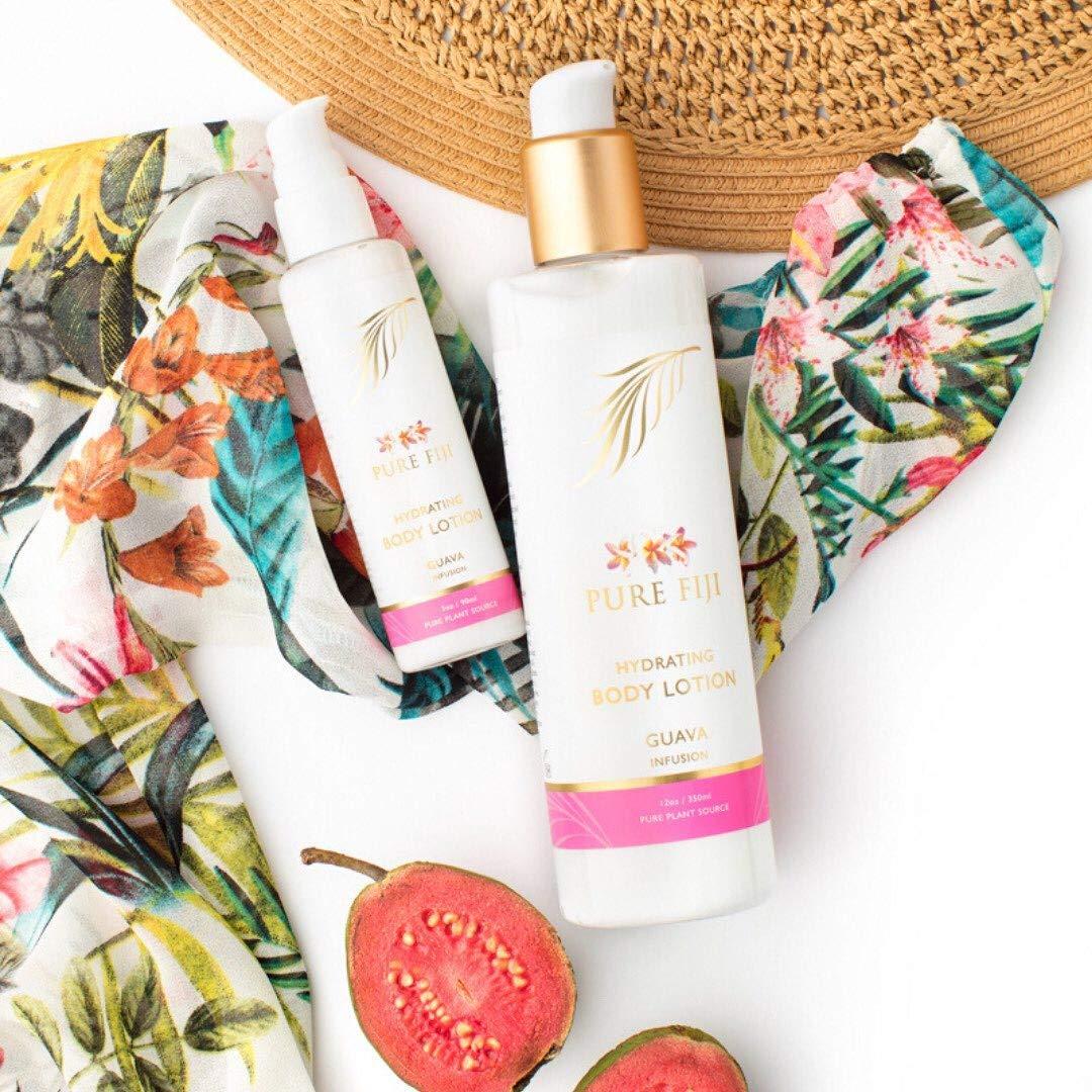 PURE FIJI PURE FIJI Body Lotion Hydrating - Moisturizing Lotion for Dry Skin with Coconut Milk and Vitamin E, Organic Body Lotion For Women and Men, Guava Scent, 3 oz