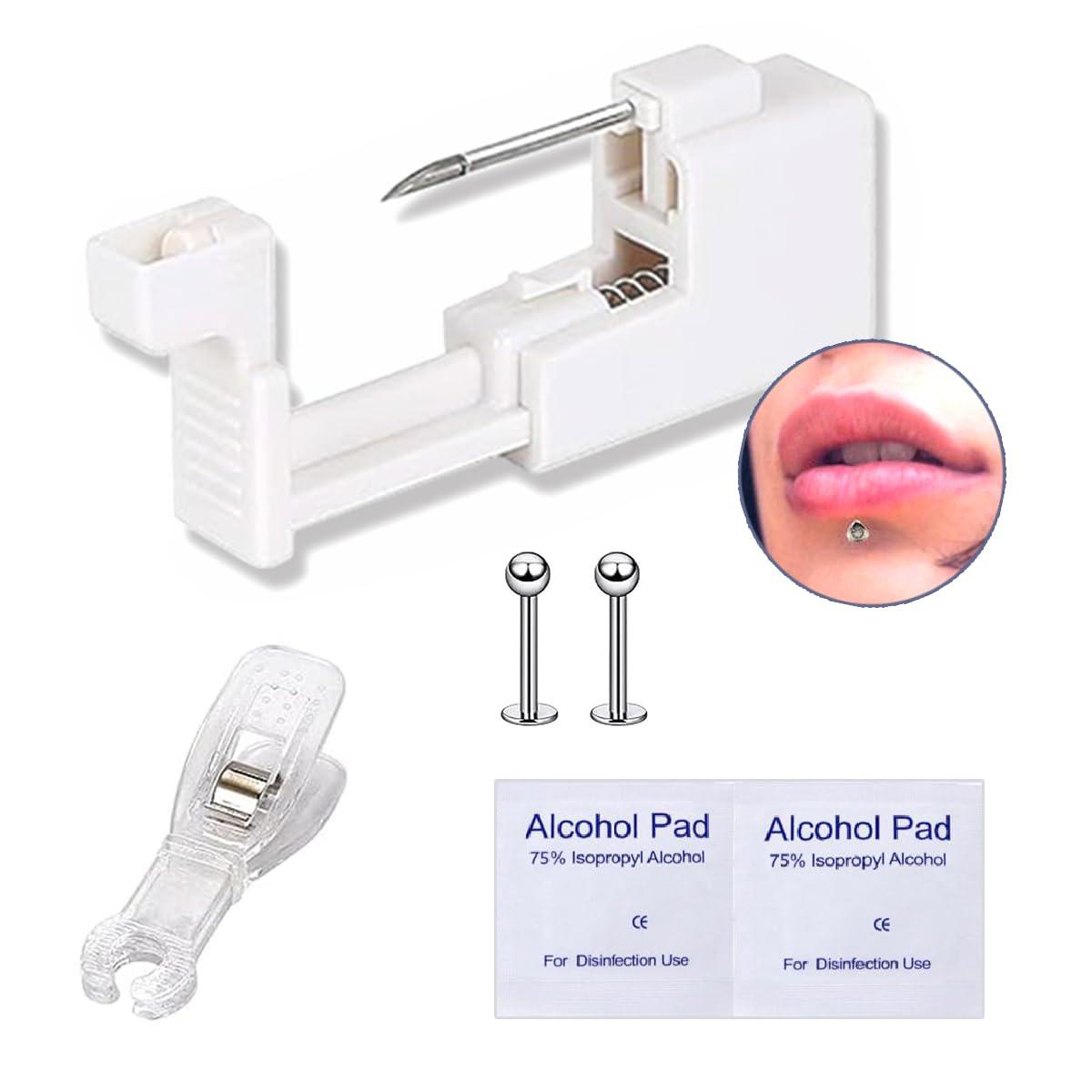 TC-SMAR TC-SMAR 5 Pcs Lip Piercing Gun Kit, Body Piercing Kit for Men Women, Easy, Safe, Disposable, Done Alone