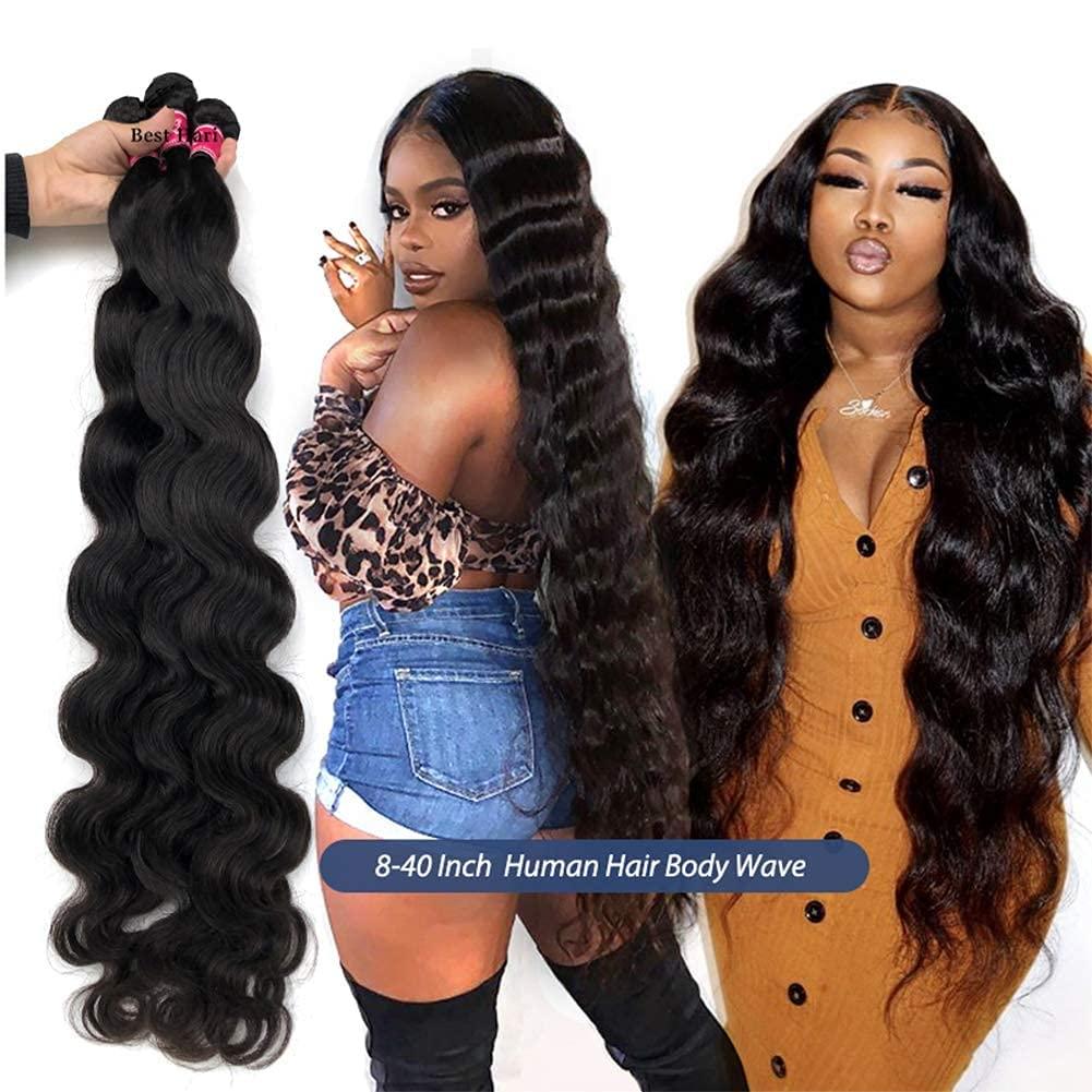 YAREESONG YAREESONG 40 Inch Bundles Body Wave Human Hair Bundles 12A Grade Brazilian Hair Bundles 100% Unprocessed Weave Bundles Human Hair40 inches bundles