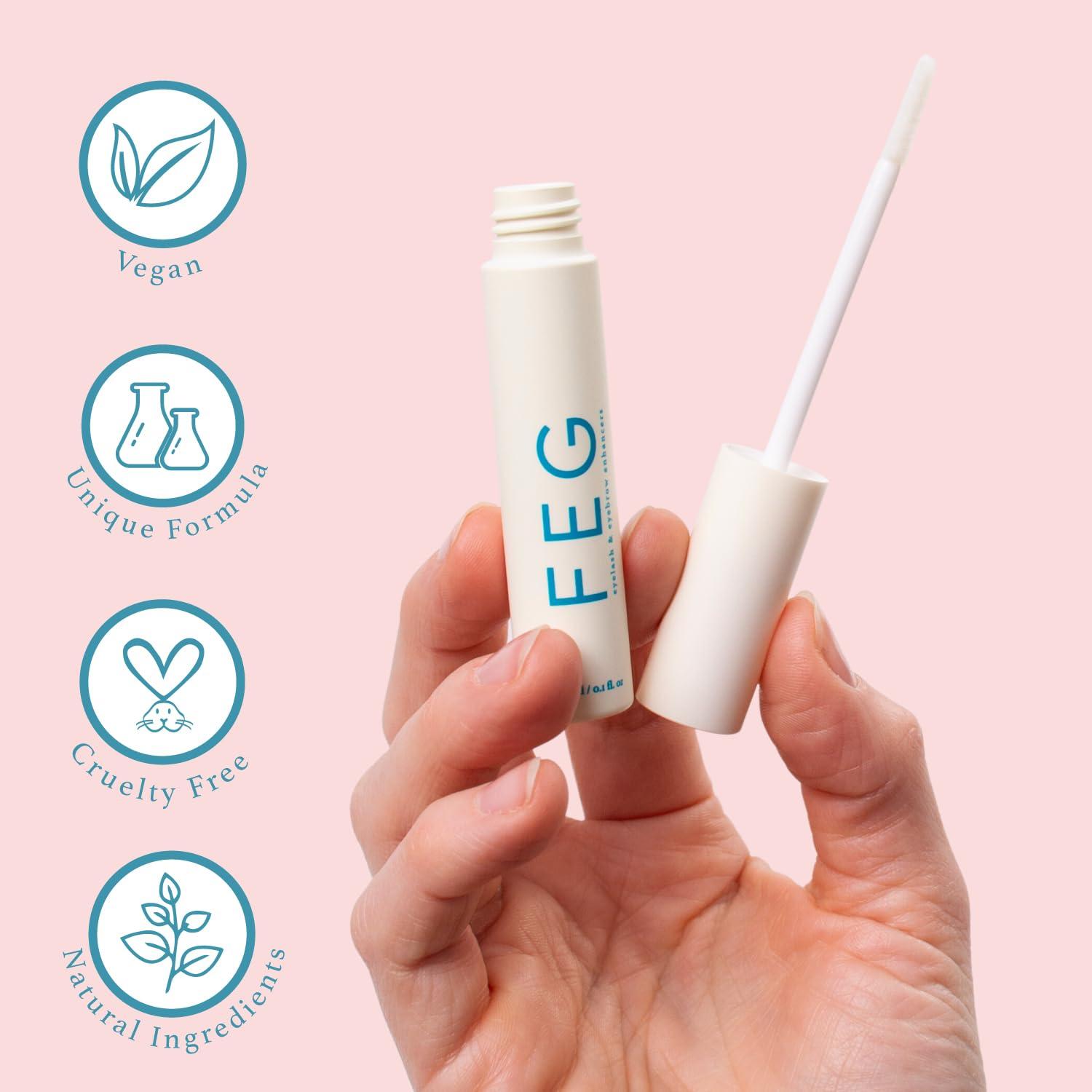 FEG FEG Eyebrow Enhancer Growth Serum for Thicker Brows | Natural Brow Enhancing Serum for Growing and Thickening Eyebrows | Stimulates Natural Growth | 3ml | Single Pack
