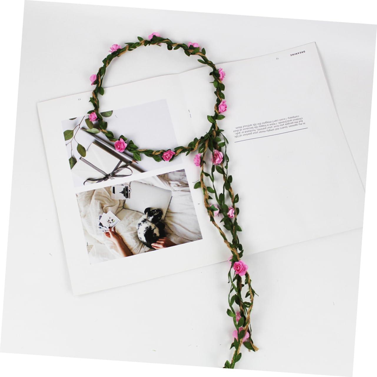 Beavorty Beavorty 8 Pcs Rose Flower Headband Headbands for Women Flower Crown for Girls Flower Girl Headpiece Flower Girl Crown Flower Crowns for Women Flower Wreath Headband