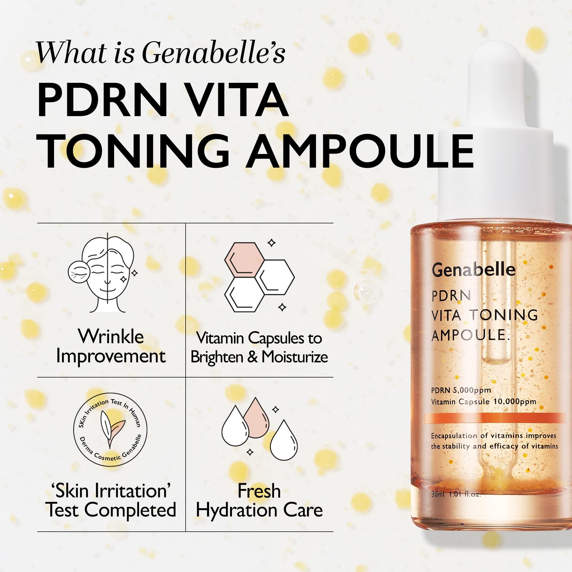 Genabelle Genabelle PDRN Daily Derma Duo - Includes Genabelle's PDRN Rejuvenating Cream and PDRN Vita Toning Ampoule, Also Includes a Mini Travel kit of The Same Products (4pcs Total)