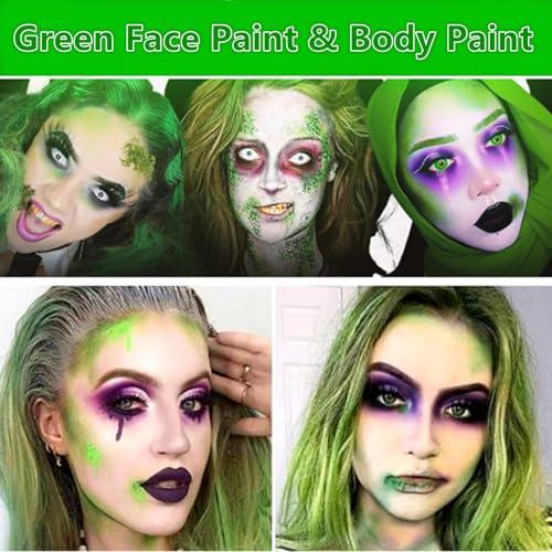 Go Ho Go Ho Dark Green Face Paint Stick,Water Based Cream Green Body Paint Washable,Highly Pigmented,Smooth and Safe for Skin,Halloween Cosplay SFX Makeup,St Patricks Day Face Paint