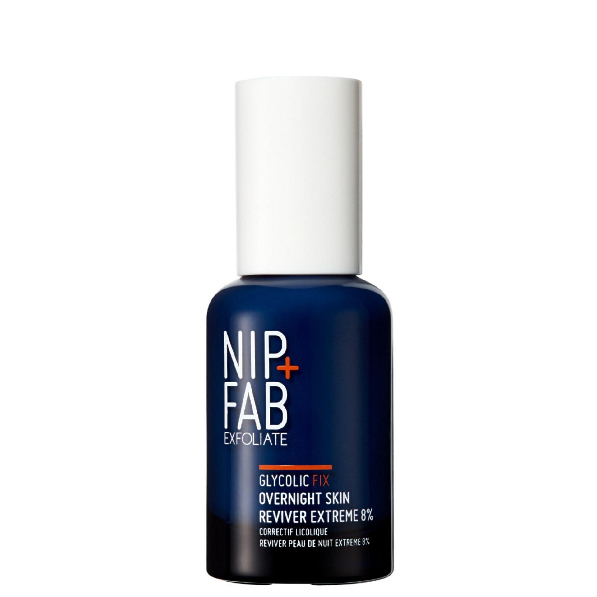 Nip+Fab Nip+Fab Glycolic Fix Overnight Skin Reviver Extreme 8%, 1.52 fl oz, Face Skin Exfoliant with Lactic Acid and Special Formula to Soften, Hydrate and Regenerate
