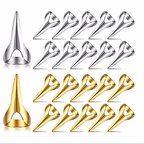 FGHUK 5PCS Finger Claws Cosplay Claws Rings,Punk Rock Nail Finger Armor Gothic Talon Nail Fingertip Claw,Hair Parting Selecting Sectioning Tool(Silver)