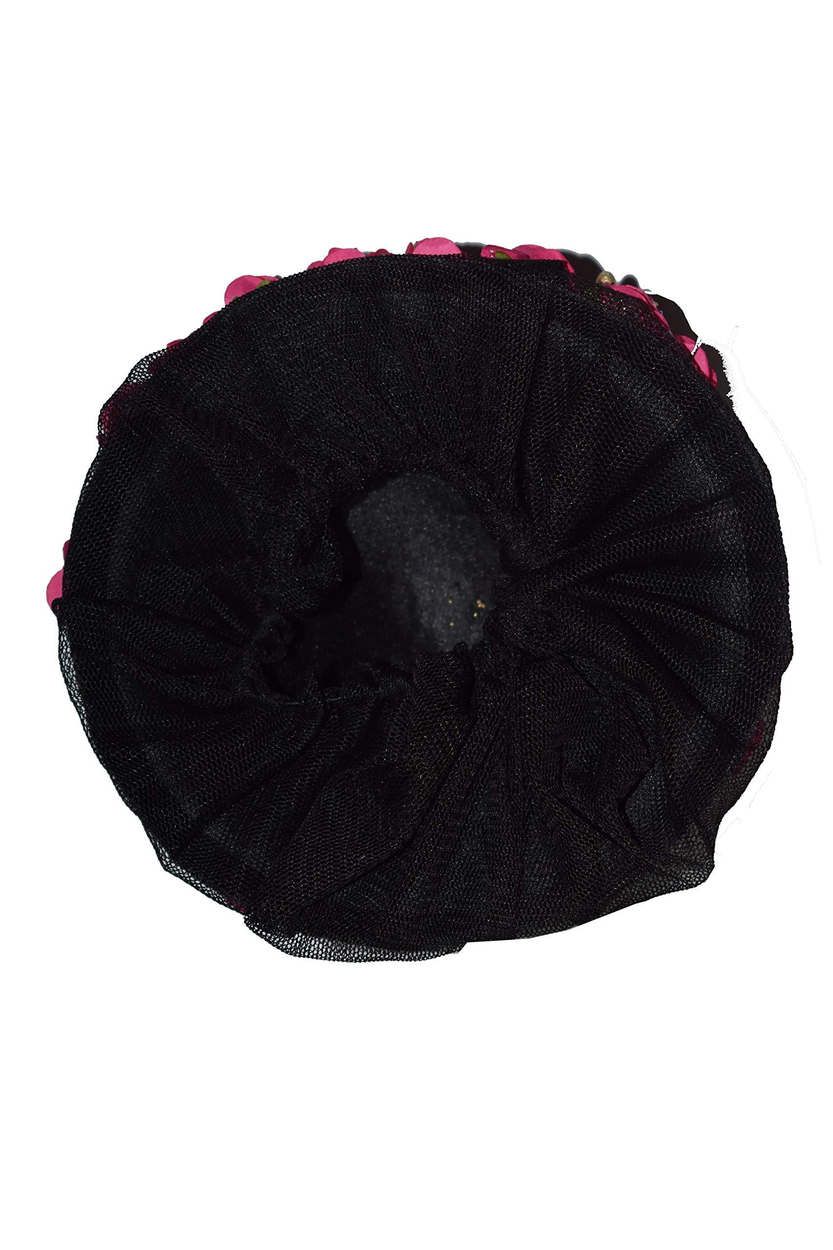 GADINFASHION GADINFASHION Full Red Juda Bun Hair Flower Gajra & Red & White Gajra Combo For Wedding & Party