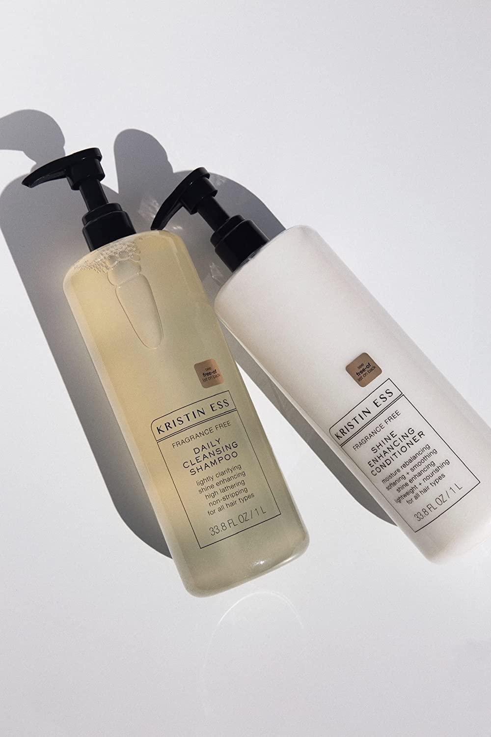 Kristin Ess Kristin Ess Hair Fragrance Free Daily Cleansing Shampoo, Lightly Clarifying, Shine Enhancing, Vegan, Color + Keratin Safe, 33.8 fl oz (Pack of 2)