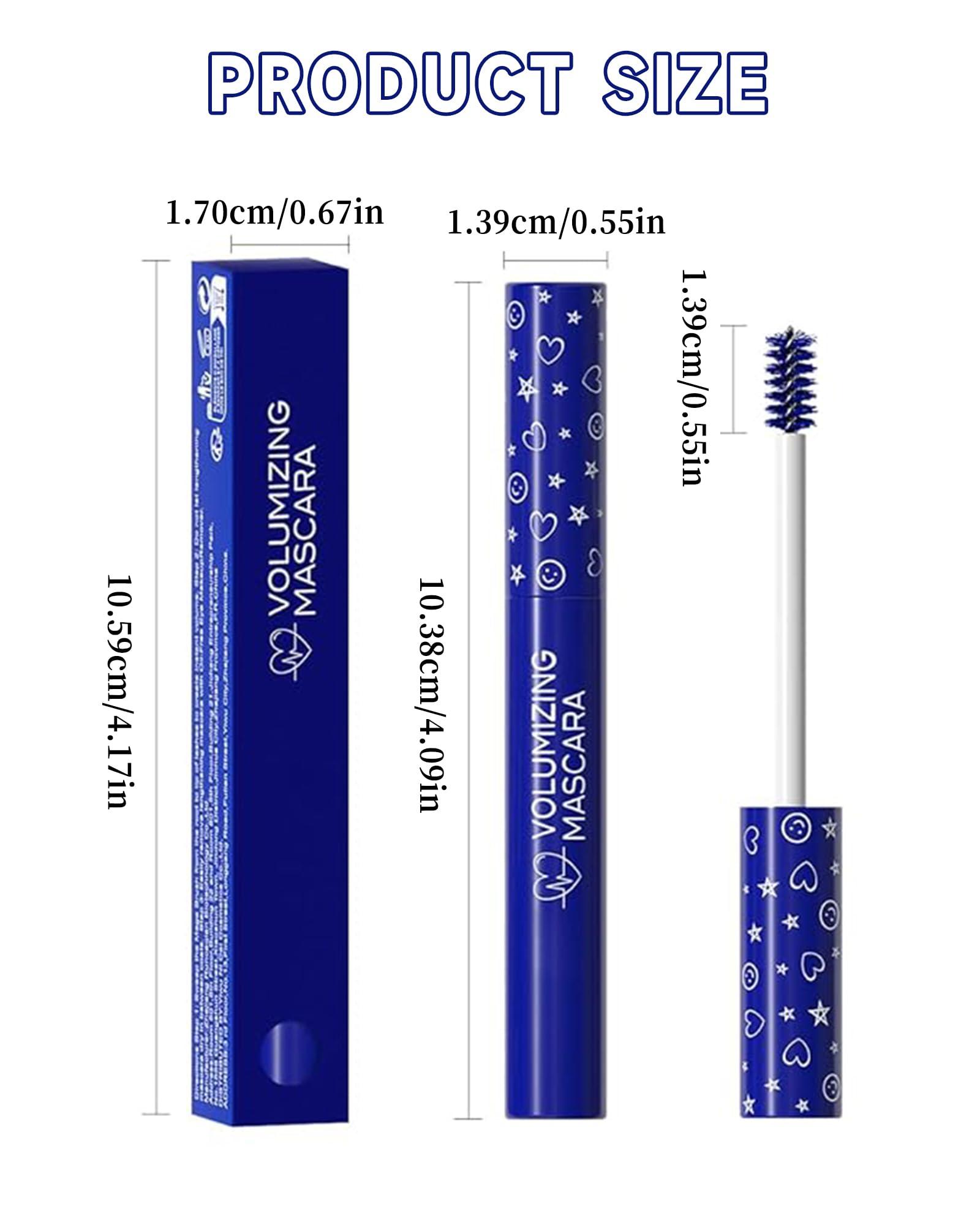 Caedelfly Blue Waterproof Mascara Volume and Length, Long Lasting Colored Liquid Tubing Mascara Lash Extensions for Eyelashes,Smudge-Proof Curling Voluminous Mascara Cosplay Party Women Eye Makeup Gift-01