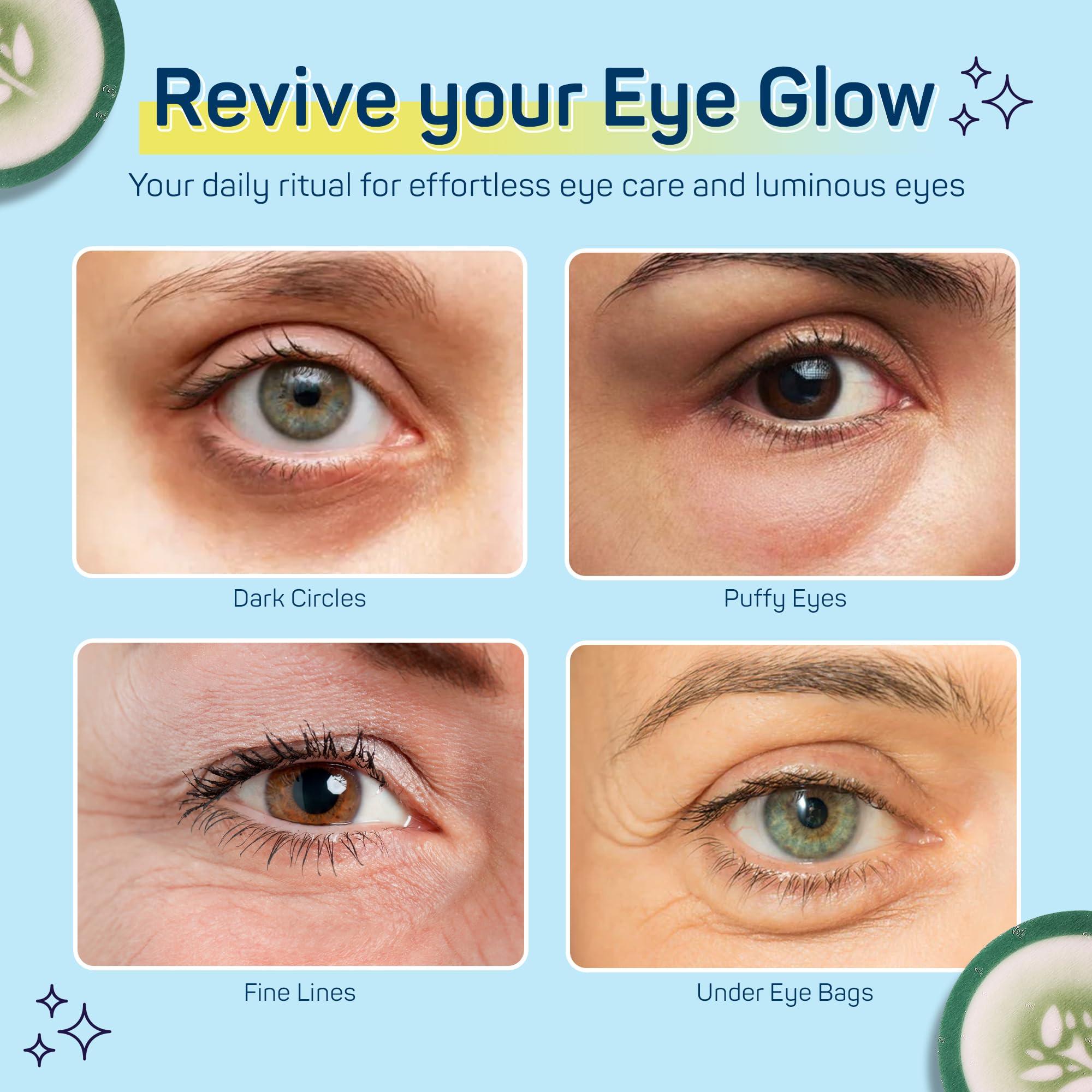 SpaLife SpaLife Cooling Eye Pads - Korean Soothing Eye Pads for Dark Circles, Puffy Eyes, and Wrinkles - 48 Pads with Fruit + Vegetable Extracts - Revitalizing Hydrating Eye Pads for Eye Treatment (Cucumber)