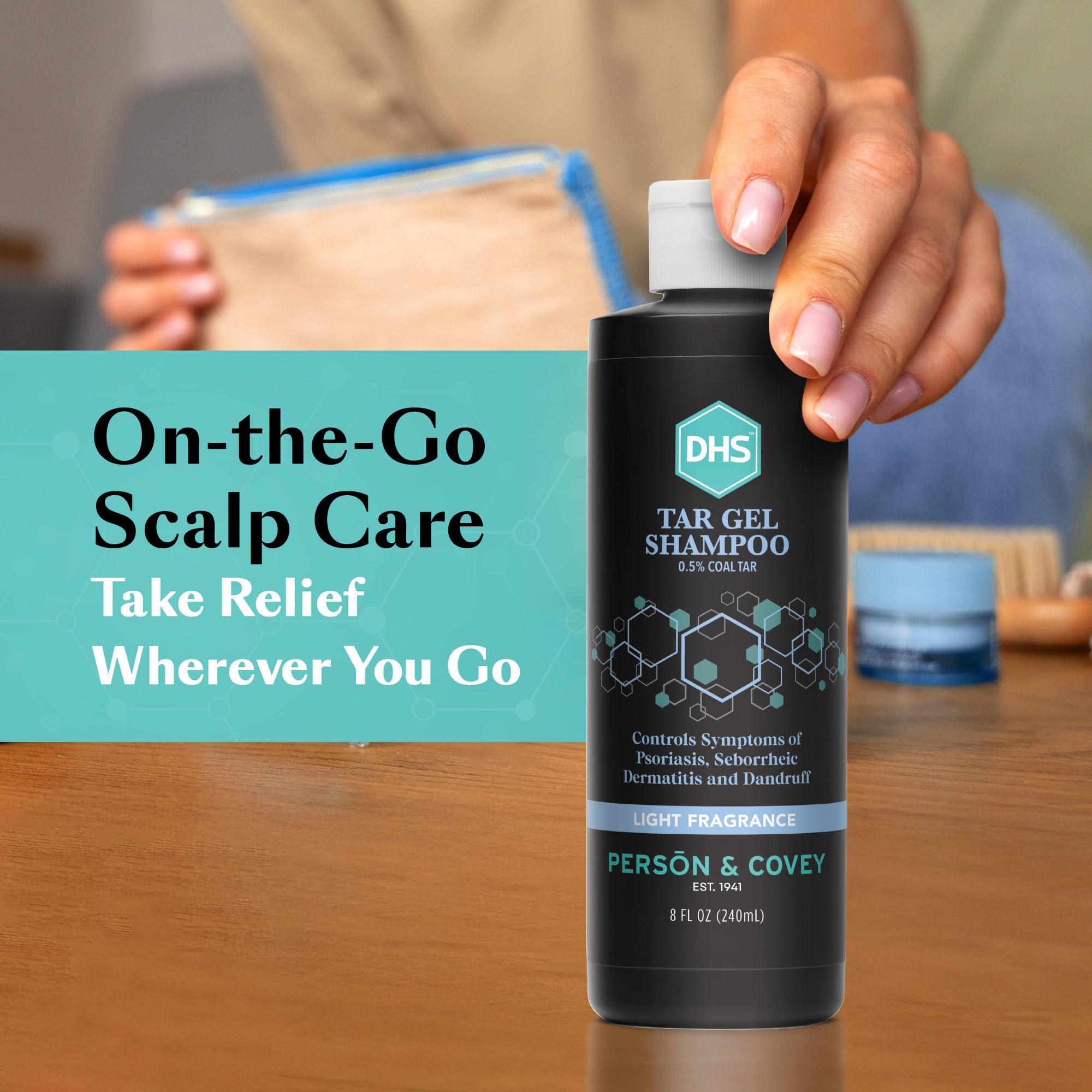 DHS DHS Person & Covey T Gel Shampoo - Anti Dandruff Shampoo, Mildly Scented Psoriasis Shampoo - 8 Fl. Oz. - Refined Coal Tar Gel Formula, Scalp Psoriasis Shampoo, Deep Cleansing Rich Lather