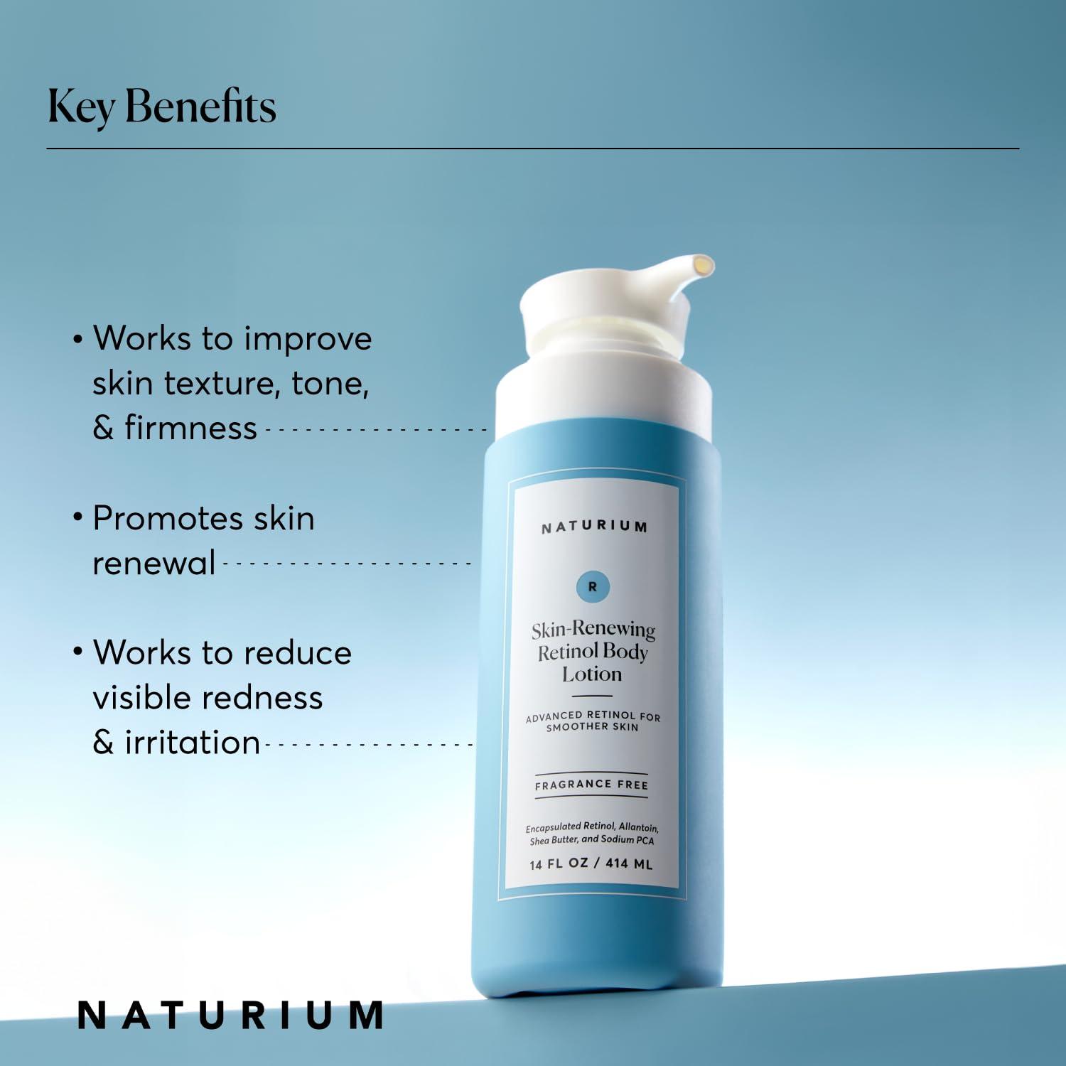 Naturium Naturium Skin-Renewing Retinol Body Lotion Jumbo, Advanced Firming Anti-Aging Skin Care, with Encapsulated Retinol & Shea Butter, 14 oz