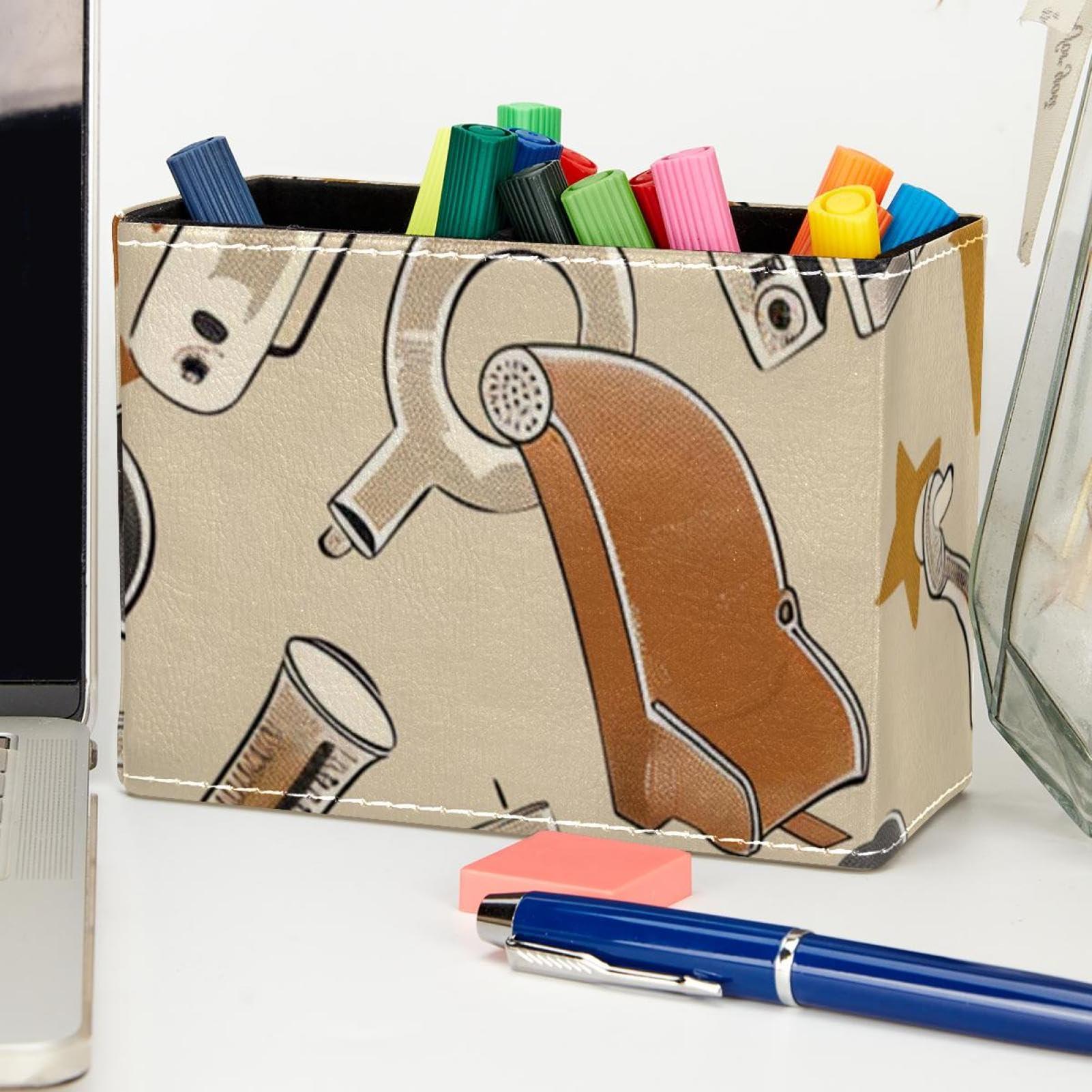 FNETJXF FNETJXF Office Organization, Make Up Brush Holder Organizer, Pencil Organizer, Movies Tool Pattern Retro, Office Supplies Desktop Organizer