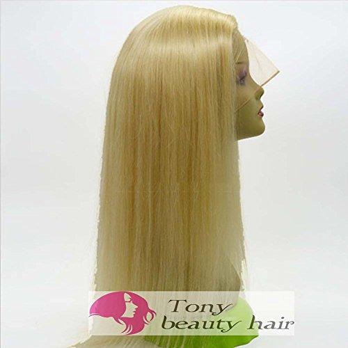 Tony beauty hair Tony Beauty Hair Top Grade Full Lace Wig Blonde 22" Unprocessed Russian Hair Wig Straight All Hand Made Lighter Color #613 130% Hair Density