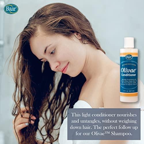 Baar Olivae Conditioner, Organic Olive Oil Conditioner with Organic Botanical Oils, Specially Formulated to Nourish Hair Follicles, Roots & Scalp. 8 oz.