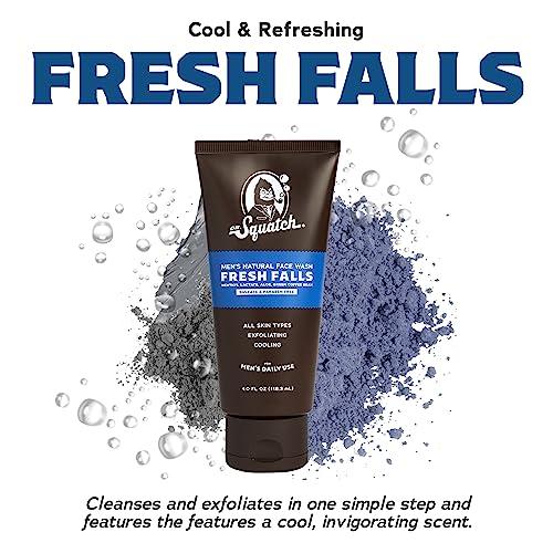 Dr. Squatch Dr. Squatch Men\'s Face Wash and Bar Soap Bundle - Exfoliating Face Wash made with Natural Ingredients - Fresh Falls Face Wash and Fresh Falls, Cedar Citrus, and Spearmint Basil Bar Soap