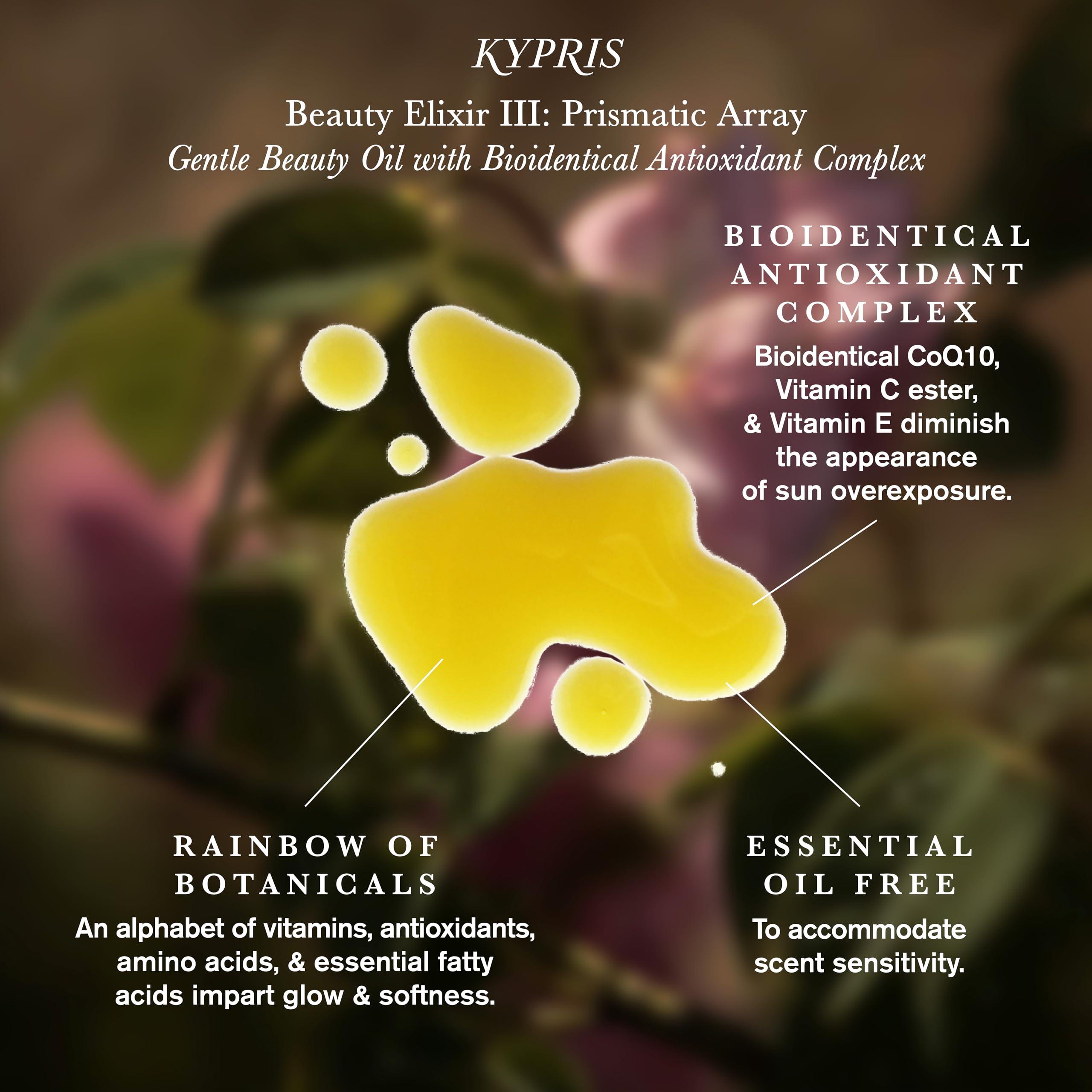 KYPRIS KYPRIS, Beauty Elixir III: Prismatic Array Gentle Moisturizing Face Oil, Bioidentical Antioxidant Complex w/ CoQ10 & Vitamin C Ester THD Unscented (0.47 fl oz / 14 ml)