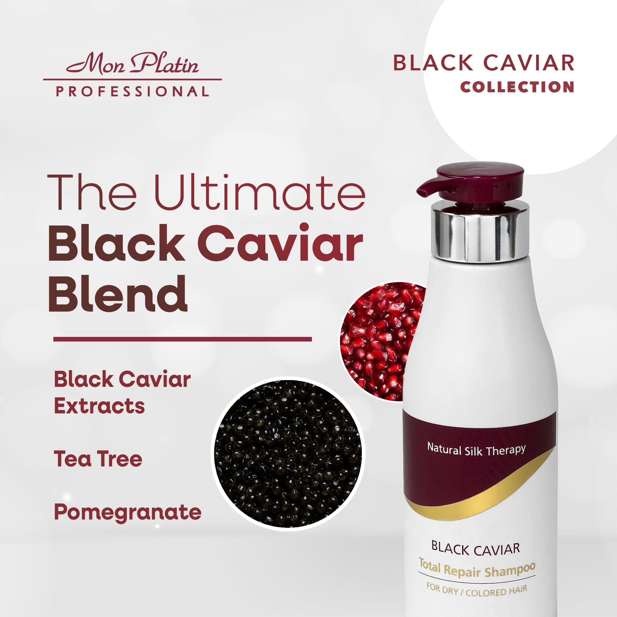 Mon Platin Professional Mon Platin Total Repair Shampoo for Dry and Damaged Hair, Paraben-Free, Color Safe Shampoo for Enhanced Shine and Protection, Enriched with Black Caviar for Dry Colored Hair, 250ml