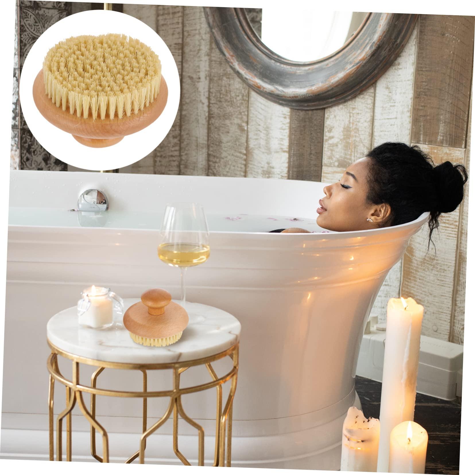 minkissy minkissy Exfoliating Body Brush Round Body Scrubber Soft Bristles for Daily Dry Brushing and Bath Time