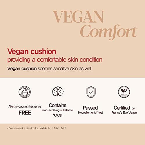 Espoir Espoir Pro Tailor Be Glow Cushion New Class #5 Tan 0.46 oz with 0.46 oz Refill | Long-Lasting Dewy Cushion Foundation | Radiant & Glow Skin with Buildable Coverage | Korean Cushion Foundation