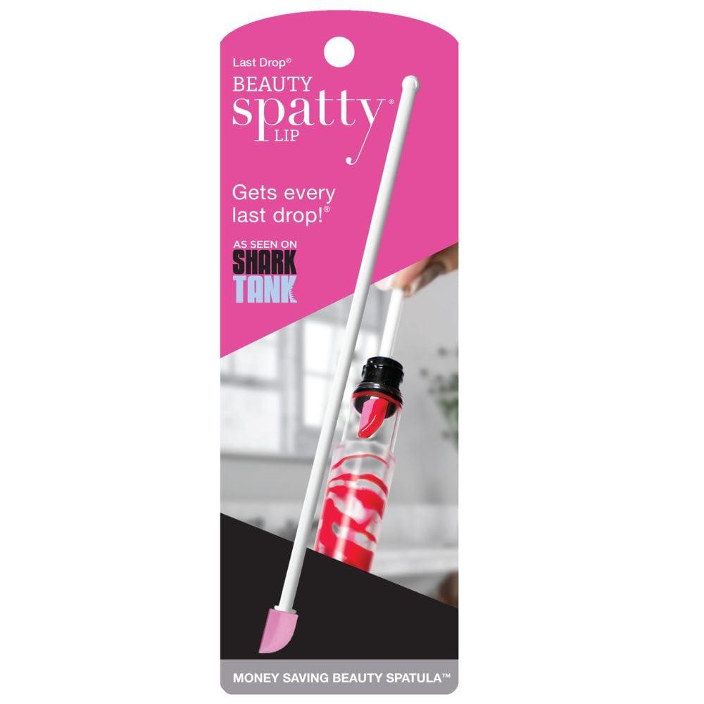 Spatty Spatty Lip Gloss Tiny Beauty Spatula (6 Inch Pink) Shark Tank Mom Made Scrape Last Drop of Lipstick, Mini Spatula Makeup, Long Makeup Spatula, Scoop for Makeup, Makeup Stocking Stuffer, Makeup Spatula