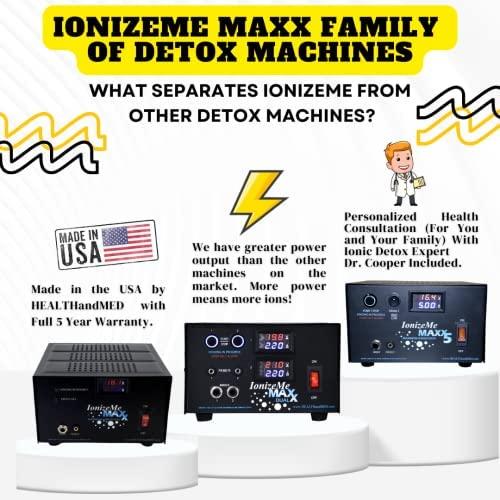 HEALTH AND MED.COM HEALTHandMED IonizeMe Maxx-Powerful 20 Volts, 2.5 Amperes Heavy Duty Ionic Foot Bath Detox Machine (Starter Package) with 5 Year Warranty and Detox Expert Phone Consultation | Made in USA
