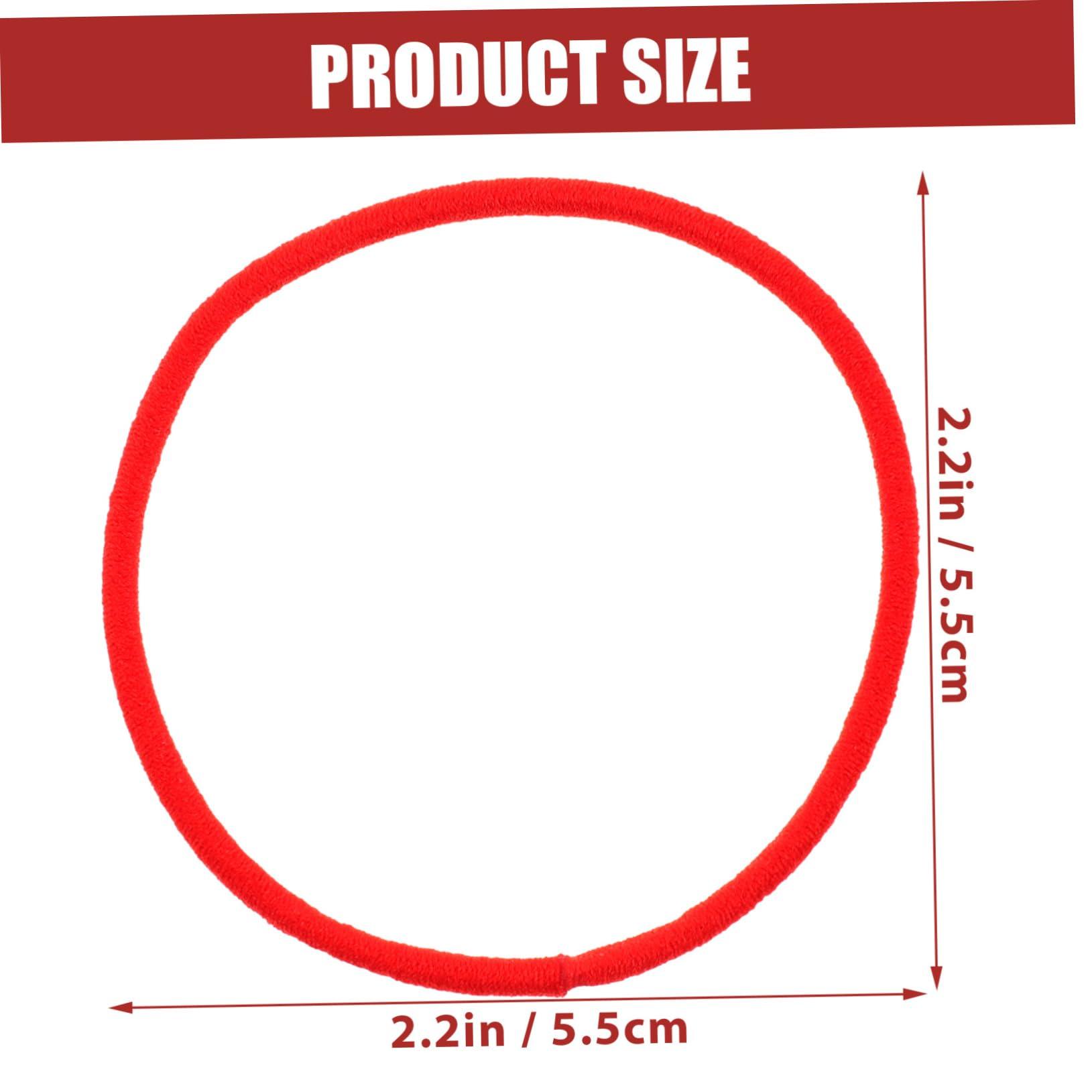 FOYTOKI FOYTOKI 100pcs Thin Hair Band Hair Bands for Men Hair Ties with Balls Mens Hair Ties Hair Balls for Hair Hair Tie Clear Elastic Hair Ties Headband Rubber Bands Small Nylon Red