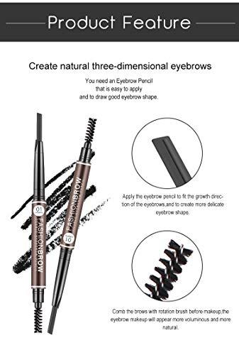 BZMC BZMC Eyebrow pencil 2in1, waterproof and anti-halo eyebrow pencil with eyebrow brush (Black)