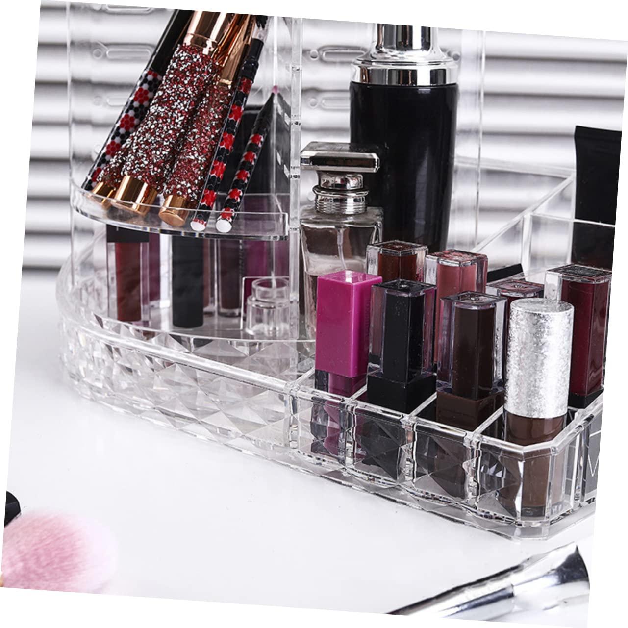 MERRYHAPY MERRYHAPY Cosmetics Organizer Container 1pc Makeup Storage Box Diamond Texture and Multi-functional Design